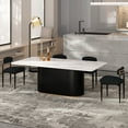 thumbnail image 5 of Morden Fort 71" Dining Table Set for 4, White Marble Top Dining Table with 4 Armless Black Boucle Chairs for Kitchen, Dining Room, Restaurant, Conference Room, 5 of 7