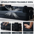 thumbnail image 6 of 78" Convertible Sofa Bed, Folding Sleeper Sofa Couch Bed with Fixed-Shape Frame, Pull-Out Sleeper Loveseat, Corduroy Boneless Futon Bed, No Assembly Required for Living Room & Bedroom, Black, 6 of 9
