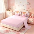 thumbnail image 3 of meiyoeat Ckawaii Highland Cattle 7-Piece Twin Bedding,Pink Bow Floral Blossom Bedding Comforter Set For Girls,Pink Reversible, 3 of 7