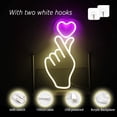 thumbnail image 2 of Corazones Gestos Logotipo de neón Rosa Amor Decoración LED de neón Logotipo de neón Dormitorio 16'X8' Regalos para niñas Apartamento Cumpleaños Boda Fiesta del día de San Valentín USB Po, 2 of 3