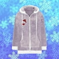 thumbnail image 4 of NSLGXD Christmas Hoodies Jackets Women's Fleece Jackets Fashion Xmas Santa Wine Glass Print Hooded Sweatshirt Oversized Fall Winter Long Sleeve Zipper Coats Warm Outwear for Women Purple L, 4 of 4