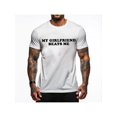 thumbnail image 1 of [100% Cotton] Humorous Relationship T - Shirt My Girlfriend Beats Me for Trending Couple Aesthetics Fathersdaygift Clothing Menswear Top Graphic Tee, 1 of 7