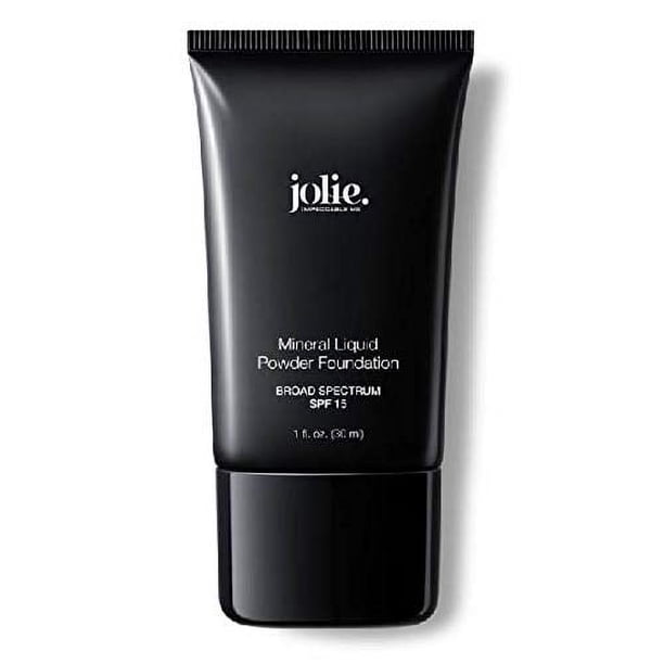 Jolie Liquid Powder Mineral Foundation Maquillaje hidratante súper sedoso sin aceite SPF 15 Protector solar mineral e imprimación - Vitaminas A C y E Antioxidantes para todo tipo de piel (Beige natura