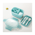 thumbnail image 2 of Adult Stackable Bento Lunch Box 3 Layers Leak-Proof All-In-1 Bento Box Lunchbox with Utensil Sauce Dressing Containers, 2 of 7