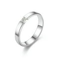 thumbnail image 4 of 6mm Stainless Steel Men Womens White Princess Cut Cz Bands Silver Ring Size 6-13, 4 of 7