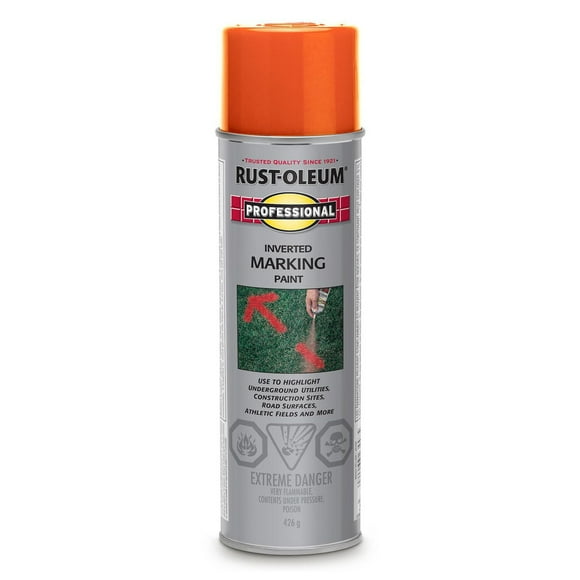 Peinture Rust-Oleum Professional professionnelle de marquage renversé en rouge-orange 1.53L Refill