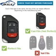 thumbnail image 2 of LAICAIW for Jeep Key Fob Cover with Keychain, Soft TPU Key Case Protection Compatible with Jeep Wrangler JL JLU Rubicon Gladiator JT Sahara JLU 4 Buttons Flip Folding Key Case Shell (Jep-4F), 2 of 6