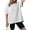 White, variant on Jacenvly 2024 short sleeve summer shirts for women Leisure Women's Loose Casual Solid Color Irregular Design Short Sleeved Top Quick drying Crewneck plus size tops Black