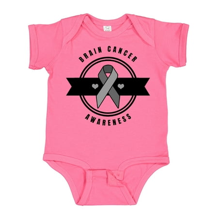 

Inktastic Brain Cancer Awareness with Grey Ribbon and Hearts Gift Baby Boy or Baby Girl Bodysuit