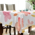 thumbnail image 5 of Yayeee Tablecloths 60" x 60" Rectangle Wrinkle Resistant Party Table Cover, White Floral Orange, 5 of 8
