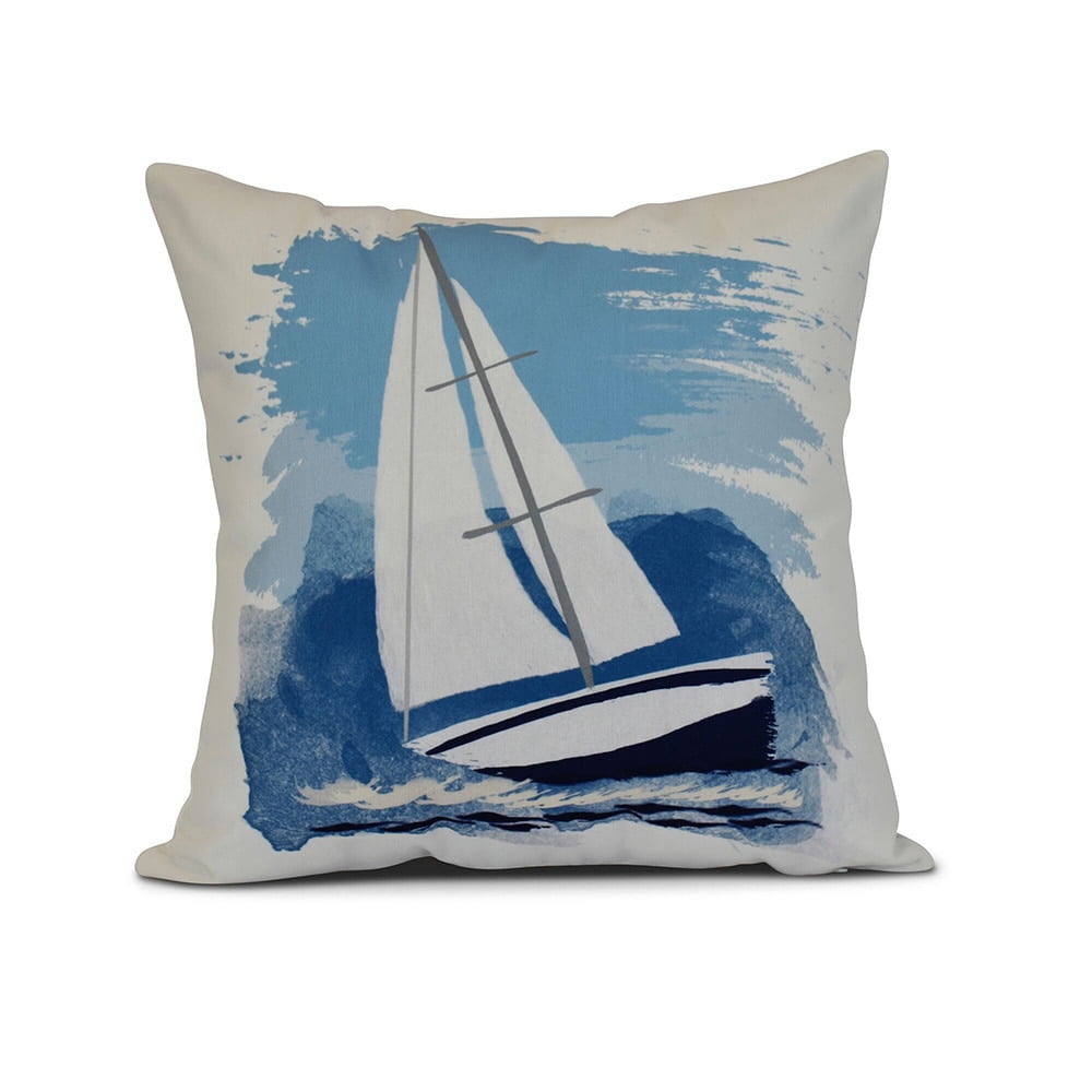 Simply Daisy, Sailing the Seas, Geometric Print Pillow