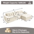 thumbnail image 3 of Rophefx 118" Oversized Modular Sectional Sofa,Large Modern Cloud Sectional Couch with Ottoman,Chenille 4 Seat Sofa Set,L-Shape Couch for Living Room,Apartments,No Assembly Required,Beige, 3 of 6