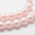 thumbnail image 4 of 5pcs Shell Pearl Bead Strands Rainbow Plated Grade A Round Pink 8mm Hole: 1mm about 51pcs/strand 16 inch, 4 of 8