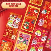 Yihuala 6Pcs 2025 Snake Zodiacs Redness Envelopes Hongbao for Chinese New Year Celebration Spring Festival Money Packets
