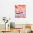 thumbnail image 2 of Nawypu Pink Flamingo Decor Wall Art Coastal Flamingo Pictures Flamingo Wall Decor Bathroom Canvas Painting Modern Decorations Framed Artwork for Bathroom Bedroom Living Room, 2 of 4