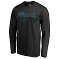 thumbnail image 2 of Men's Black Miami Marlins Team Lockup Long Sleeve T-Shirt, 2 of 3