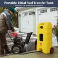 thumbnail image 6 of JoanKaren 15 Gallon Portable Gas Fuel Tank,Container Caddy Tank with Siphon Pump,10ft Hose,6in Wheels & Lockable Lid,Gasoline Can for Boats,Cars, Motorcycle,Yellow, 6 of 8