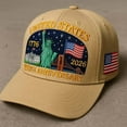 thumbnail image 3 of U.S. 250th Anniversary Retro Washed Cap, Adjustable U.S. 250th Anniversary Tribute Hat, Patriotic Cap(Khaki), 3 of 4