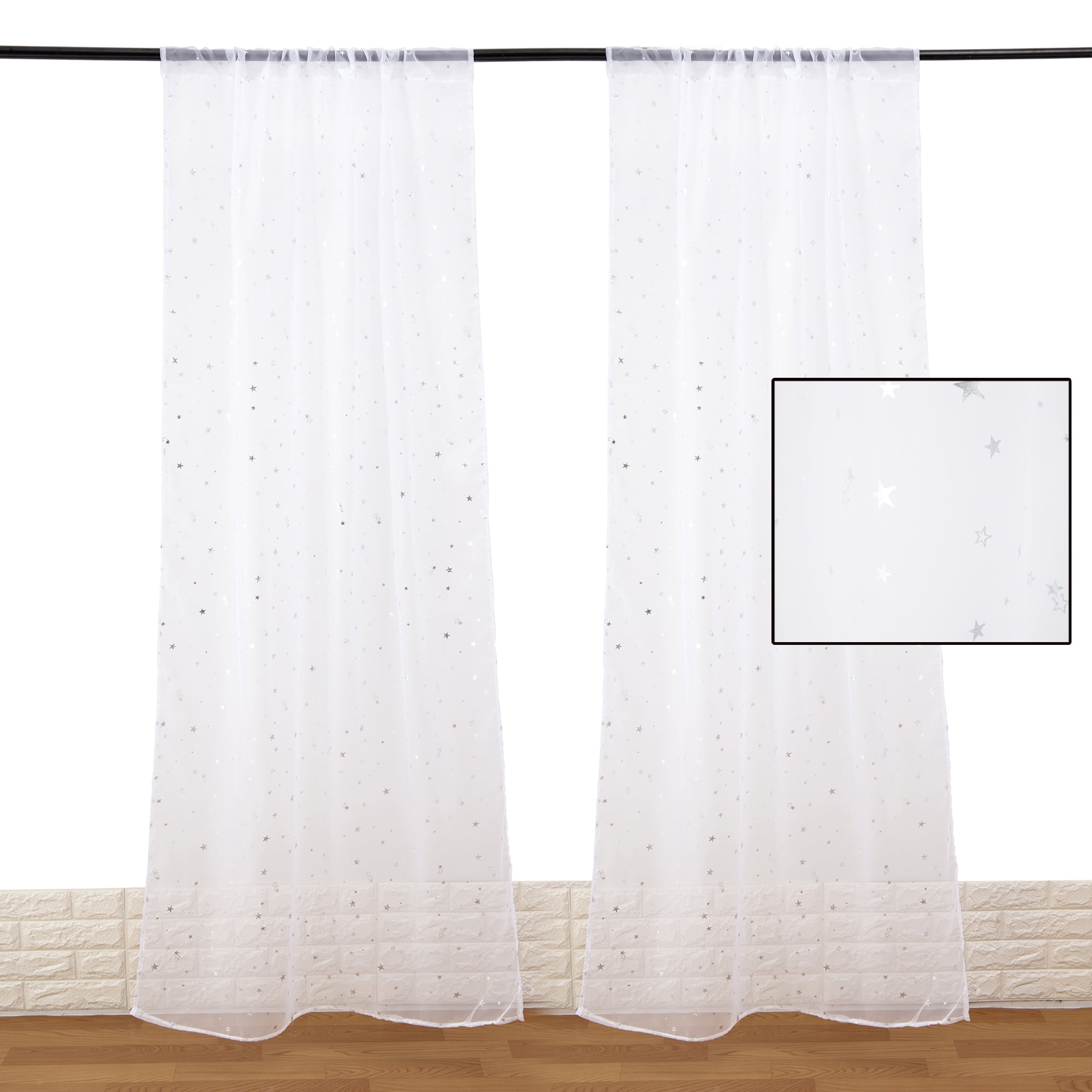 NK Sheer Chiffon Curtains, 78 inches Long Sheer Curtain for Living Room