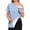 Blue, variant on Womens Post Shoulder Surgery Shirts Tear Away Side Snap Plaid T Shirts Short Sleeve Port Postpartum Rotator Cuff Recovery Casual Tops Blue XL