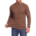 thumbnail image 4 of GENTS BLISS Henley Men Shirts Lightweight Long Sleeve Shirts for Men Crew Neck Casual Men T-shirts Striped Knit Shirts, 4 of 9