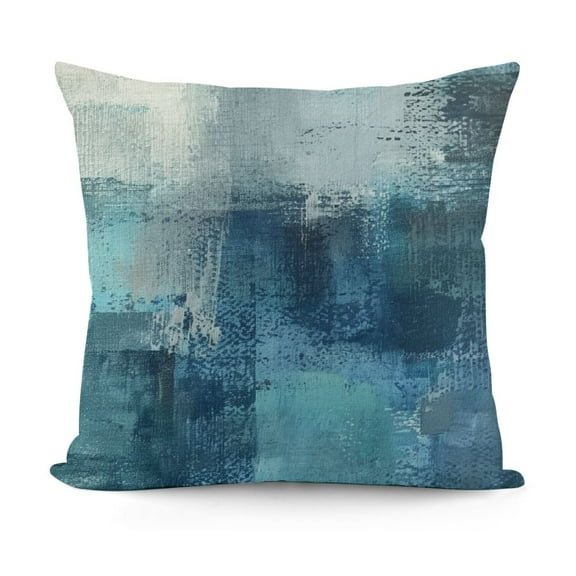 YINGXI Gray and Teal Abstract Art Painting Turquoise Throw Pillow Cover Case for Couch Sofa Bed Home Decor 12x12in