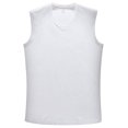 thumbnail image 3 of Y2Y2 Men's Sleeveless V-Neck T-Shirt White S 34"-36", 3 of 5