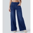 thumbnail image 5 of Jeans for Women High Waisted Pull on Baggy Jeans Straight Casual Denim Pants with Pockets Medium S, 5 of 9