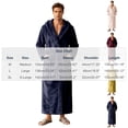thumbnail image 4 of LangJing Mens Fleece Hooded Bathrobe Shawl Collar Soft Plush Robes for Men Shower Spa House Bath Robe with Pockets Navy,L, 4 of 6