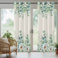 thumbnail image 5 of Outdoor Curtains for Patio Waterproof, Green Eucalyptus Leaves Outdoor Privacy Panels Grommet, Daisy Summer Botanical Watercolor Blackout Outside Curtains for Porch/Cabana 54"x84", 2 Panels, 5 of 8