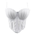 thumbnail image 2 of BLVB Corset Tops for Women Mesh Bustier Going out Crop Tops Spaghetti Strap Party Club Tank Shirts, 2 of 7