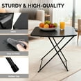 thumbnail image 4 of Ktaxon 18" Folding TV Tray Table, 3-Level Height Adjustable Personal Laptop TV Desk, Metal Frame HDPE Desk, Indoor/Outdoor, Black, 4 of 8