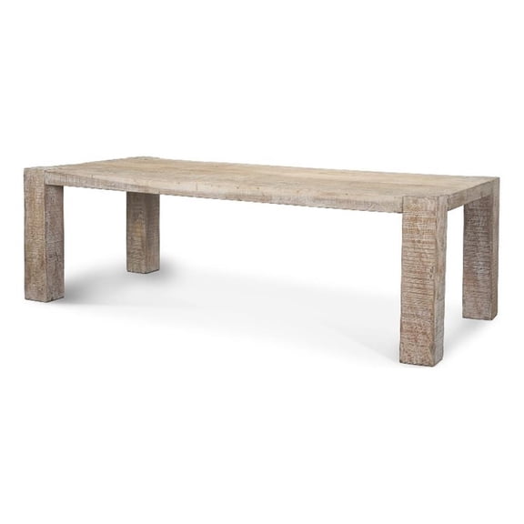 Mercana McArthur 94" Whitewash Reclaimed Wood Dining Table