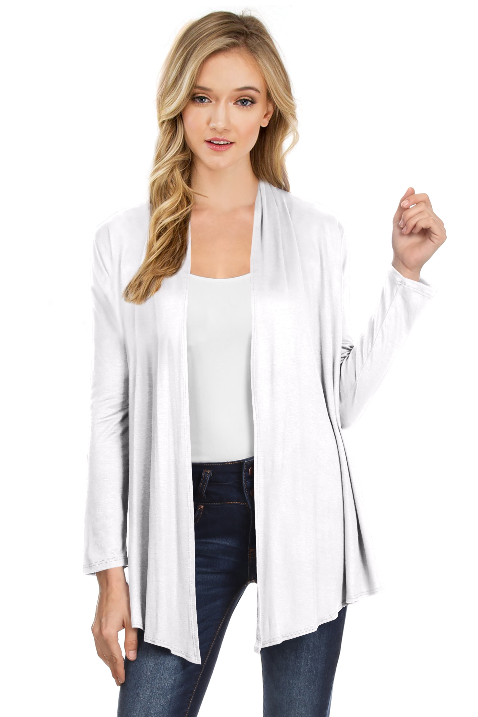 NYL Womens Long Sleeve Open Front Drape 
