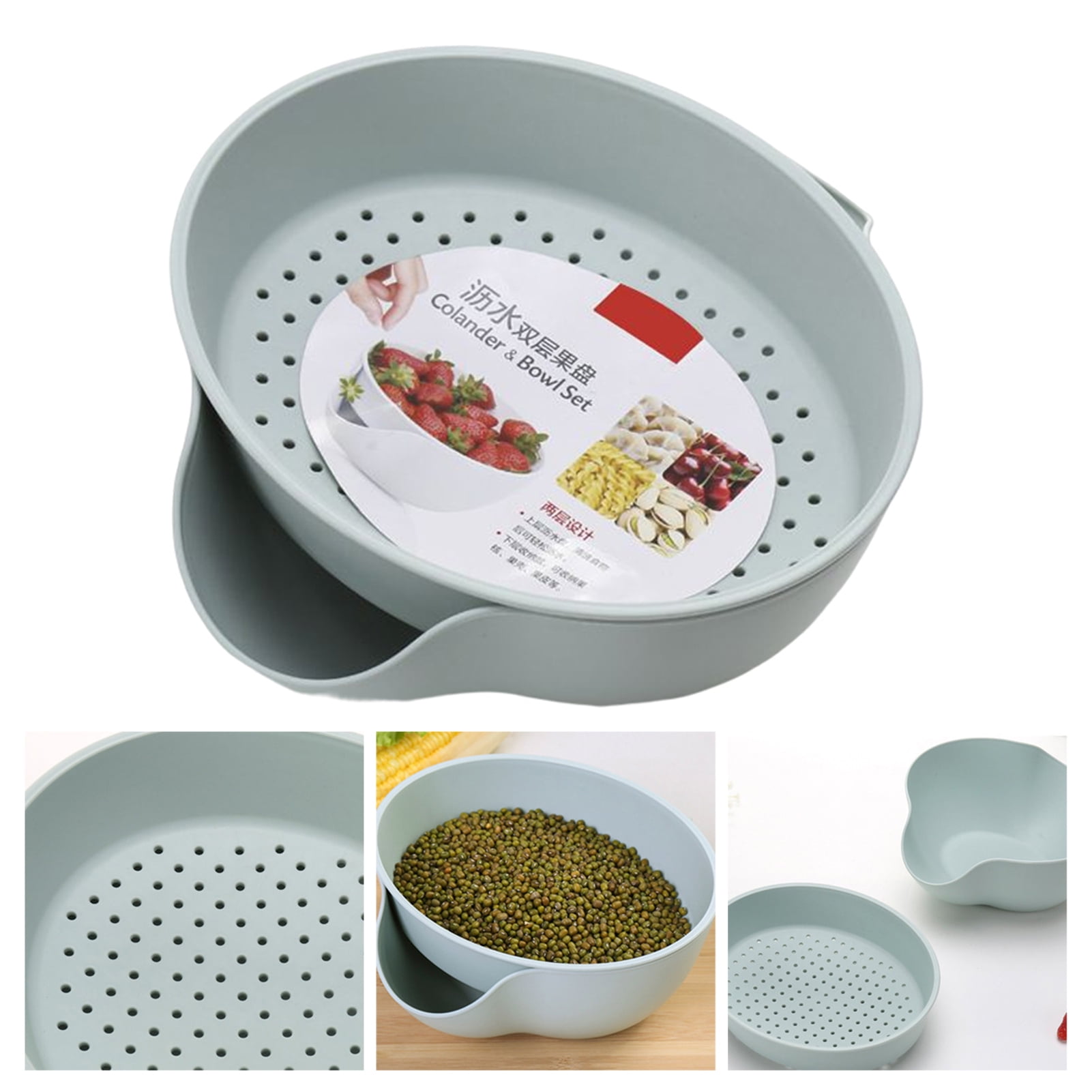 Cheers US Kitchen Strainer/Colander Bowl Sets,Doublelayer Rotatable