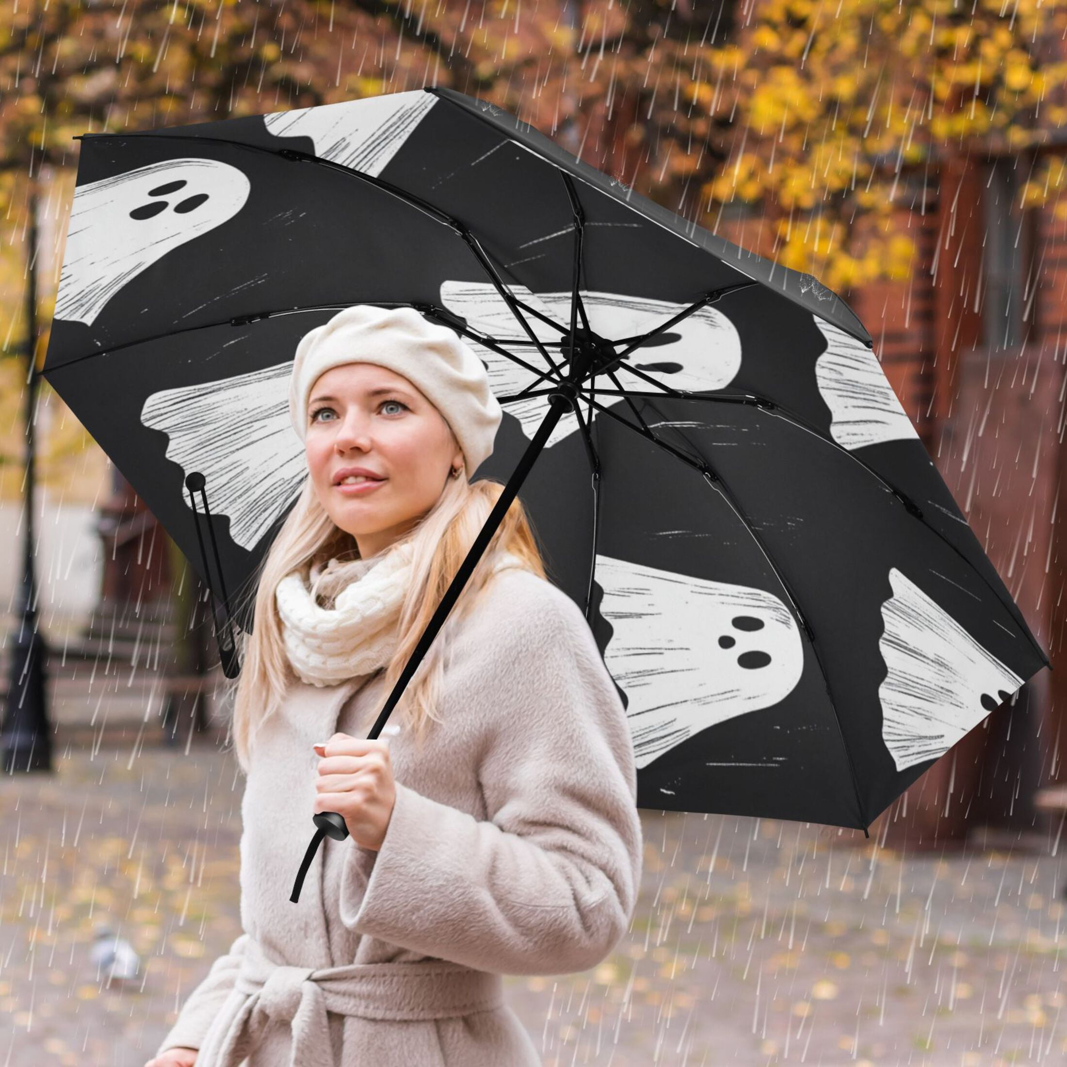 Nine Ghosts Extra Large Automatic Umbrella, UV Protection, Waterproof, Auto Open and Close