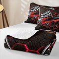 thumbnail image 4 of Homewish Cool Race Car Bed Spread Queen For Kids Boys,Gradient Red Honeycomb Queen Coverlet Set,3-Piece, 4 of 7