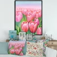 thumbnail image 2 of Designart 'Pink Tulips in Field' Traditional Framed Canvas Wall Art Print, 2 of 5