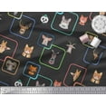 thumbnail image 2 of Soimoi Black Viscose Chiffon Fabric Animals Face Print Fabric by the Yard 42 Inch Wide, 2 of 3