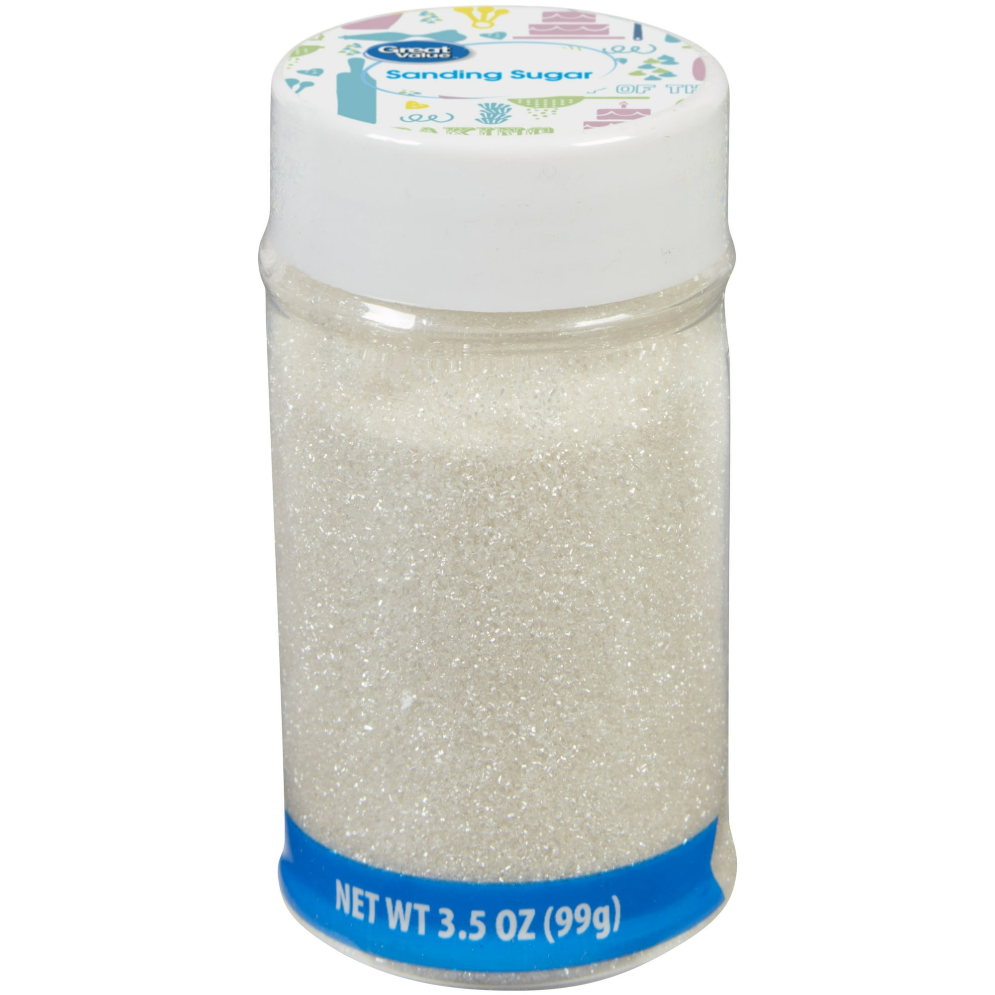 Great Value White Sanding Sugar for Dessert Decorations, 3.5 oz