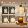 thumbnail image 3 of Candle Warmer Lamp with Timer, Dimmable Adjustable Height Candle Lamp, Birthday Gifts for Women Mom Sister Friends, House Warming Gifts New Home Decor, Candle Lamp Warmer with 2 Bulbs - Gold, 3 of 5