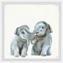 Marmont Hill Baby Elephants Framed Wall Art