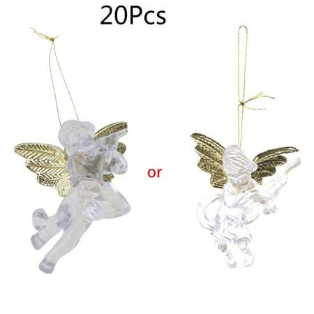 

20pcs Transparent Angel for Doll Christmas Tree Decoration Hanging Pendant Ornaments Home Party Decor