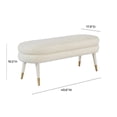 thumbnail image 5 of TOV Furniture Betty 19"H Transitional Velvet and Stainless Steel Bench in Cream, 5 of 5