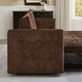 thumbnail image 4 of Noodeniya 57" 3 In 1 Convertible Sleeper Couch Bed with two cup holders, pull out sofa bed with USB and Side Pocket, Brown, 4 of 17