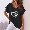 thumbnail image 2 of Otvok Short Sleeve T-Shirts for Women V-Neck Print Fashion Comfortable Female Blouses Tops, 2 of 6
