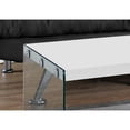 thumbnail image 5 of 22" x 44" x 16.25" White Clear Particle Board Tempered Glass Coffee Table, 5 of 5