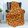 thumbnail image 4 of Floral Soft Flannel Fleece Throw Blanket, Traditional Japanese Cherry Blossom Trees Pink Sakura Flowers, Cozy Plush for Indoor and Outdoor Use, 50" x 70", Earth Yellow Dark Brown, by Ambesonne, 4 of 5
