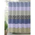 thumbnail image 2 of Vintage Boho Geometric Stripes Shower Curtain, Purple Navy Bathroom Decor Curtains Set with Hooks, Waterproof Fabric Home Accessories， 72 X 72 Inch Long, 2 of 6