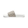 thumbnail image 4 of Cream Checkered Women's Slide Sandals Slippers, 4 of 8